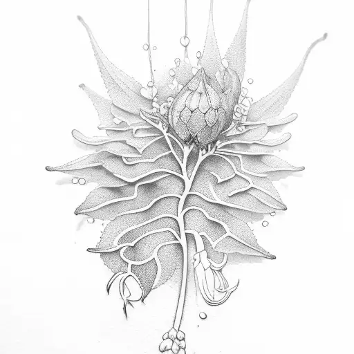 A Botanical Illustration Of A Rare Plant Species