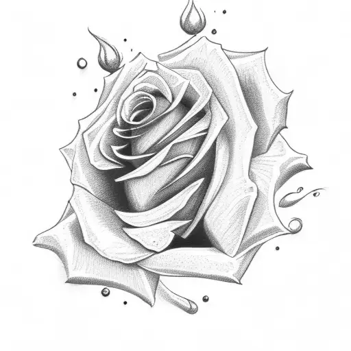 Rose On Fire With Its Shank