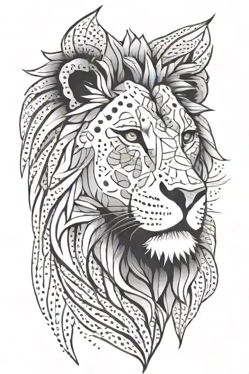 Abstract Unique Lion Head