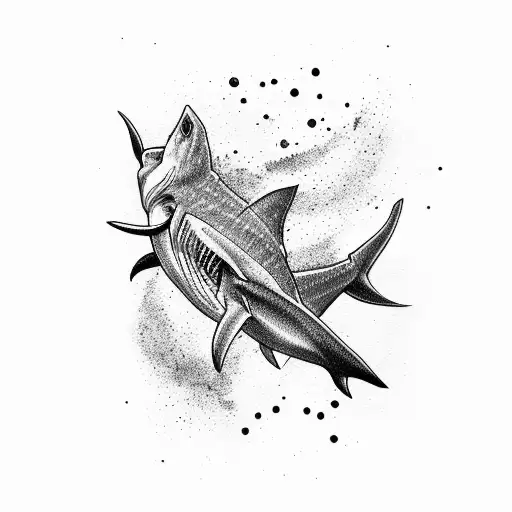 Shark Pulling A Cannoe