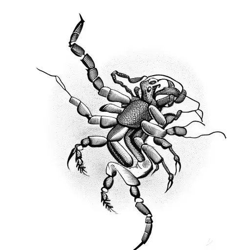 Scorpion With Tail High In The Air Ready To Strike