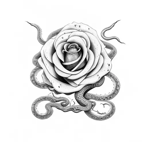 Medusa Witch Rose And Snake