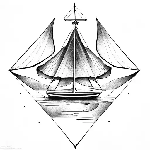 Birthday With A Sail Boat And A Angle Wings