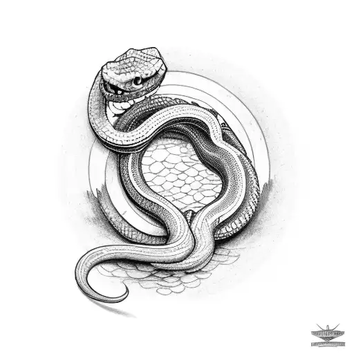 Motorcycle Wheel Turning To A Snake