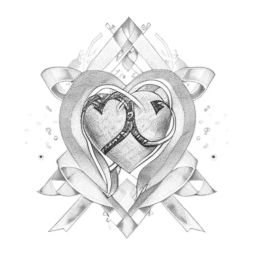 Two Cancer Ribbons That Make A Heart