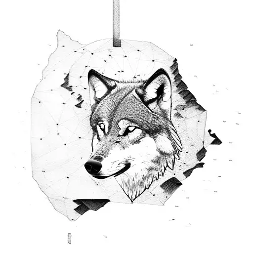 A Wolf Silhouette With A World Map Inside