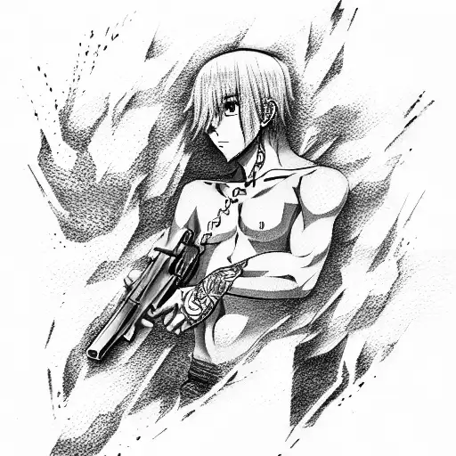 Anime Style Man With Gun