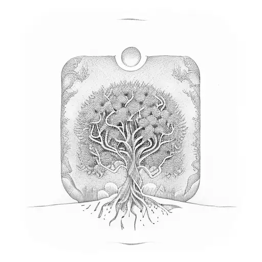 Whimsical Tree Made Of Books Surrounded By Flourishing Vines