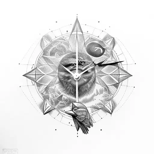 Crow Wind Rose Clock Astronaut