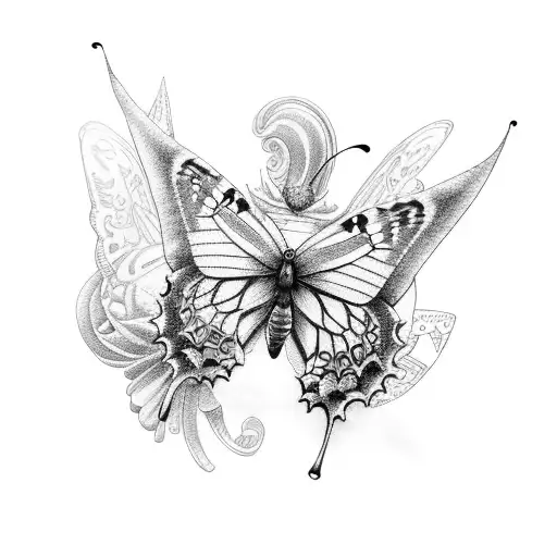 Lavender With A Little Butterfly On It But In Cyberpunk Style