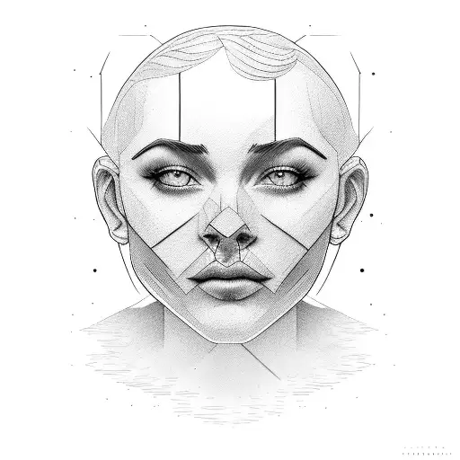 Fine Line Lego Head With Face