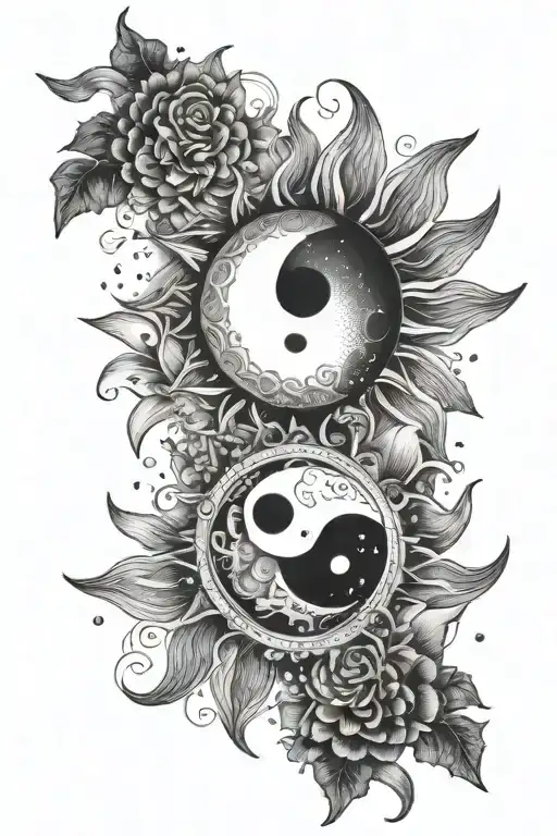 Couple Tattoo Yin Yang Sun And Moon