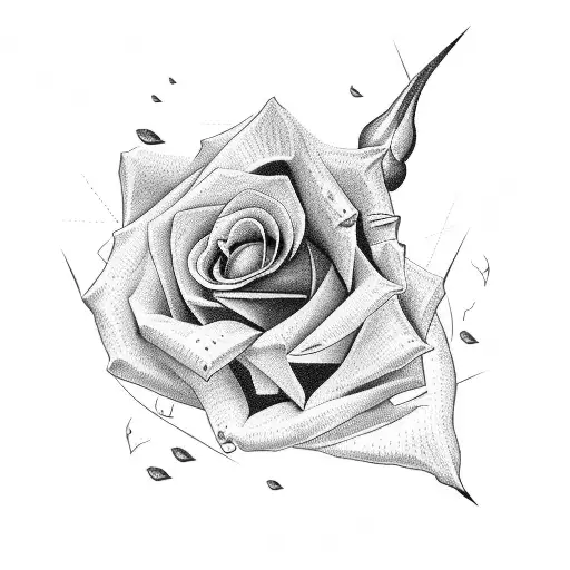 Rose Stem With Airplane Around