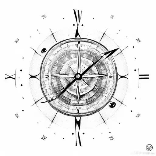 Broken Compass And Melted Clock
