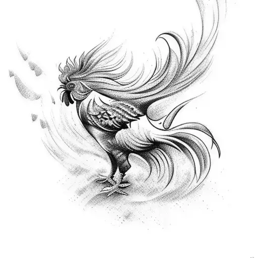Create A Tattoo Of A Rooster Playing Soccer