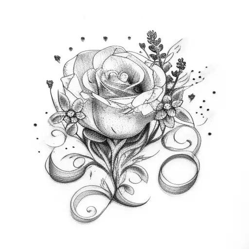 Bracelet Arm With Forget Me Not Flower And Lavander