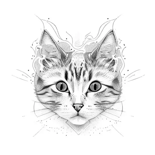 Cat Face Which Is Cute And Strong