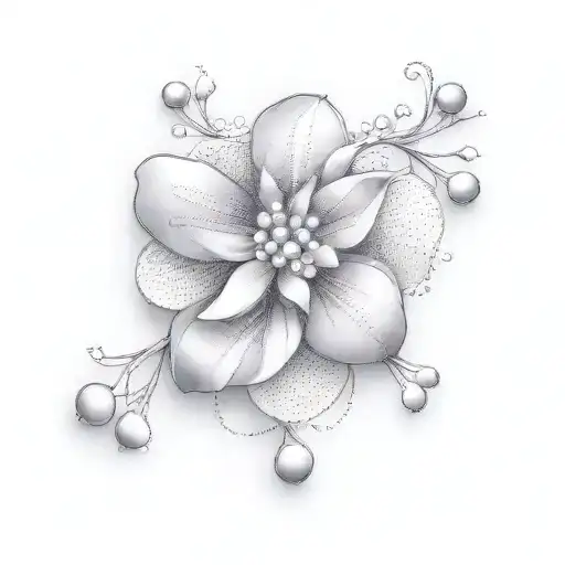 Violet Flower And Pearl Bracelet