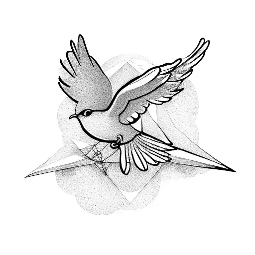 Little Doves Flying In Circle