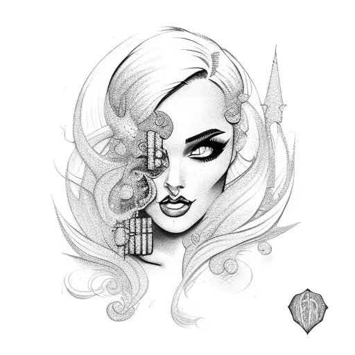 Pinup Model On Beach