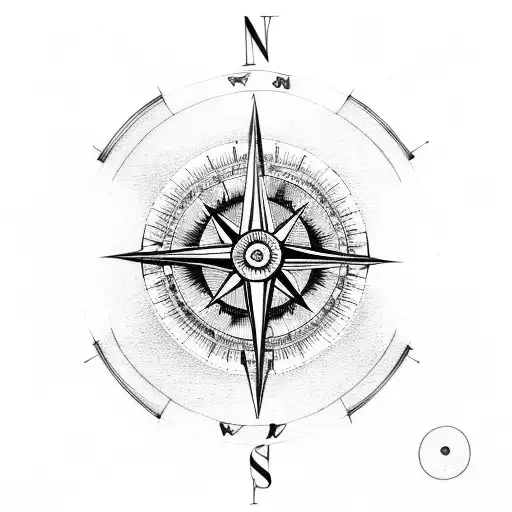 Compass With Bike And Mountains