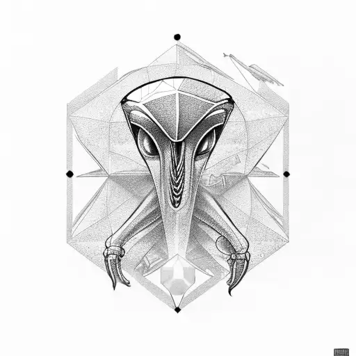 Alien Y Aguila Funcionandose En Un Diamante