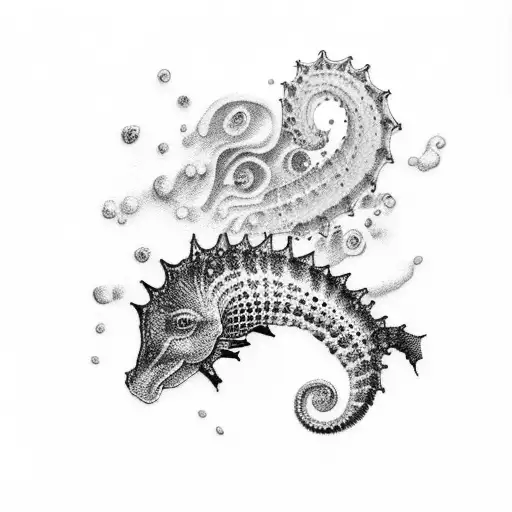 Simple Black Seahorse