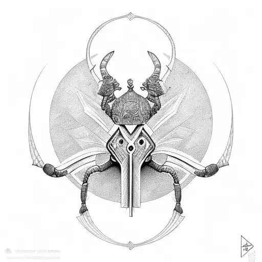 Neo Tribal Design Incorporating Elements Of The Egyptian Scarab