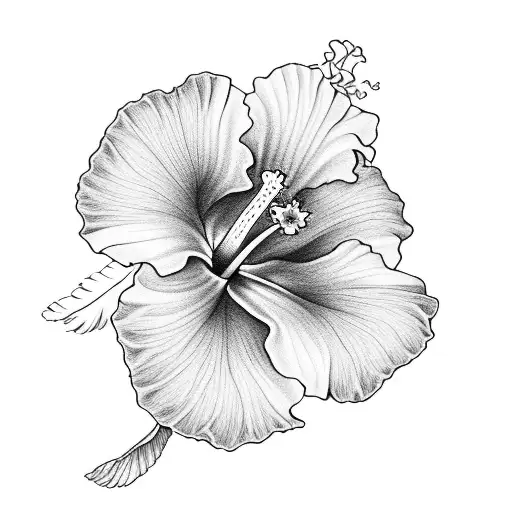 Hibiscus Flower With Ocean Scene