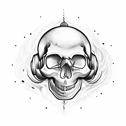 Skull With Firefighterhelmet And Flames