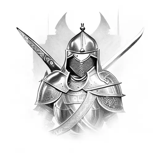 Crusader Knight Against An Arab Warrior