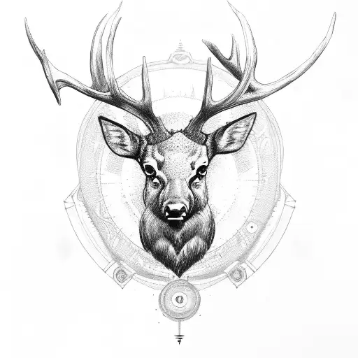 Elk With Compass