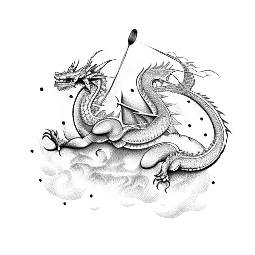 Dragon With Volley Ball