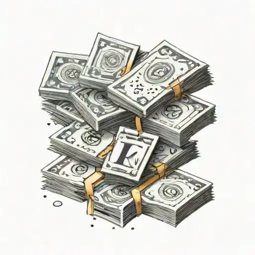 A Stack Of Cash With Intricate Geometric Patterns Inspired By Music Symbols