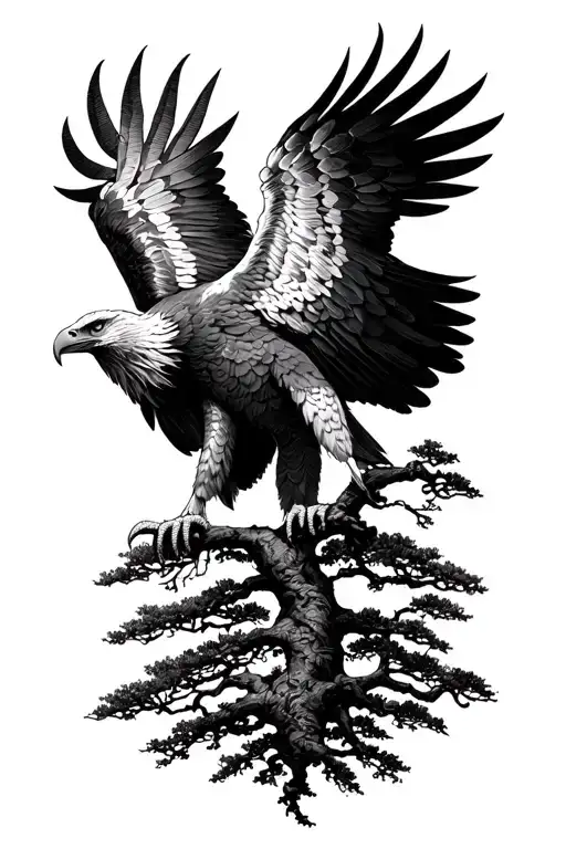 Greek Mythology Humain Eagle With Bonzai Tree