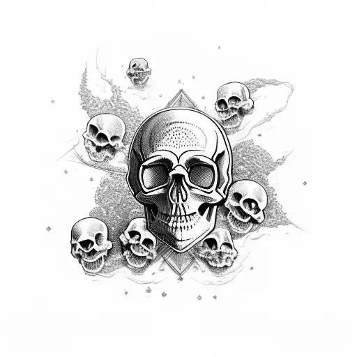 Skull Engulfed With Fla