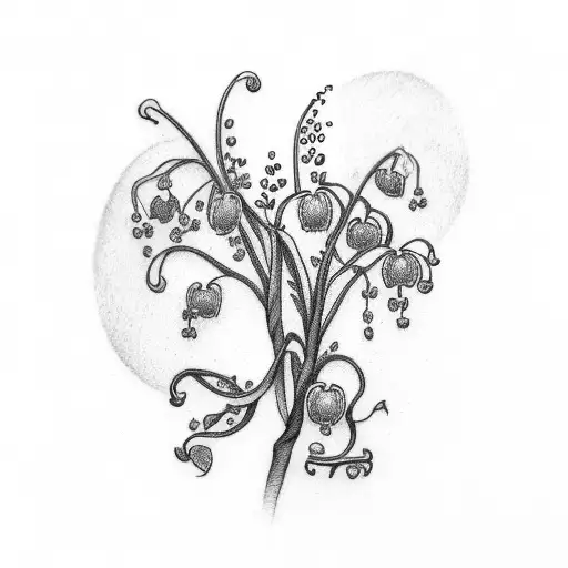 Letters A & E With Flower Lily Of The Valley