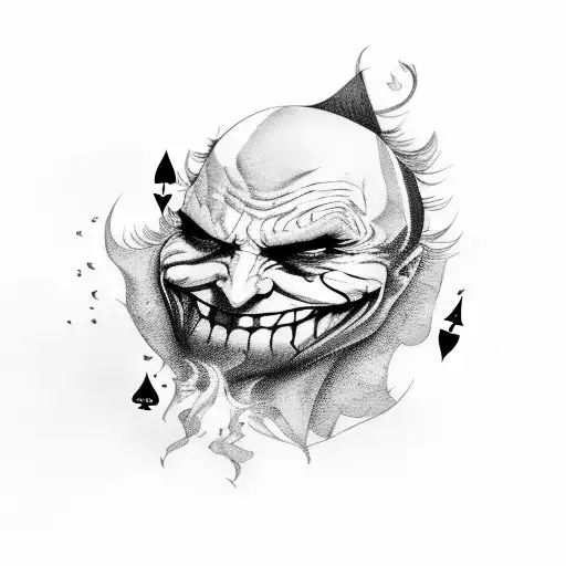 Joker Smile With Cards And Smoke