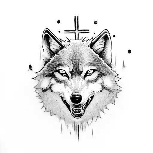 Wolves Football Logo With A Cross And Firefly From The Last Of Us Logo Forearm Design