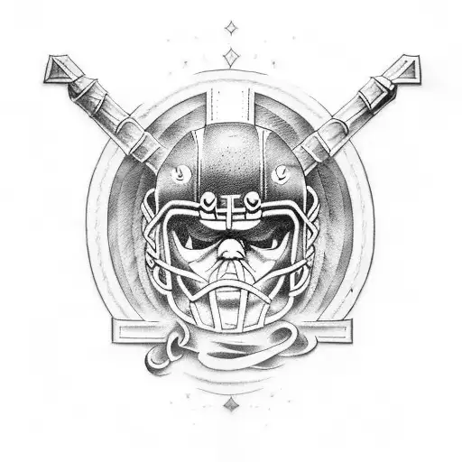 Create A Tattoo Design Inspired By American Football With A Touch Of Viking Symbolism