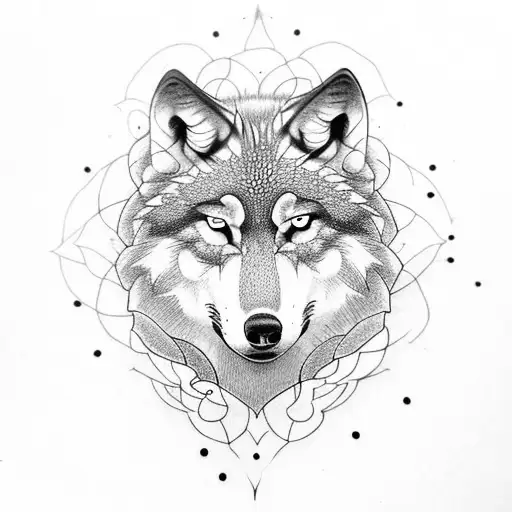 Wolf With Lotus