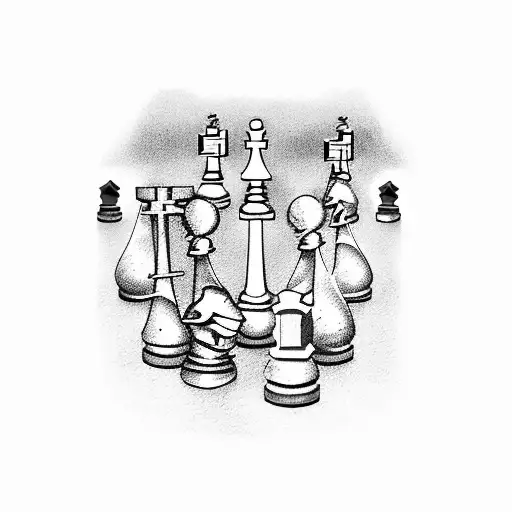 A Football Field With Chess Pieces As Players