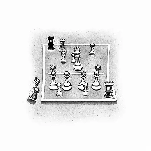 A Soccer Field With Chess Pieces As Players