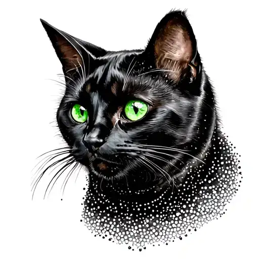 Smoky Black Cat With Green Eyes