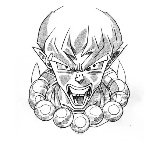 Dragon Ball Dragon With Dragon Balls Tattoo