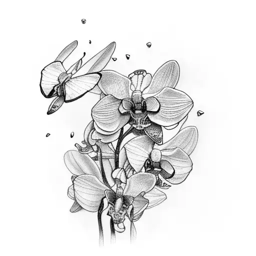 Butterfly On An Orchid