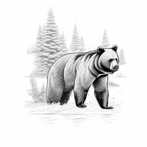 Black Bear Measuring River Velocity