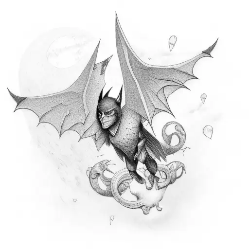 Letter J With Bat Wings