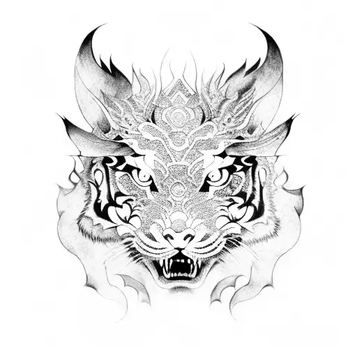 Create A Dragon And Tiger Design Inspired By Japanese Traditional Art