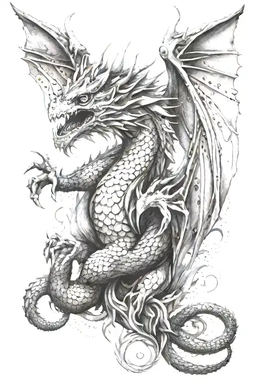 Dragon With Feathers Instead Of Scales Made